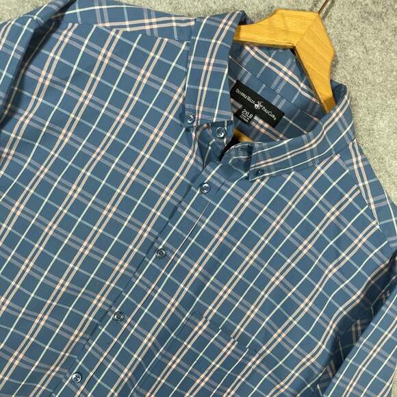 Beverly Hills Polo Club Other - Beverly Hills Polo Club Men's 2XLB Blue Plaid Short Sleeve Button-Up Shirt